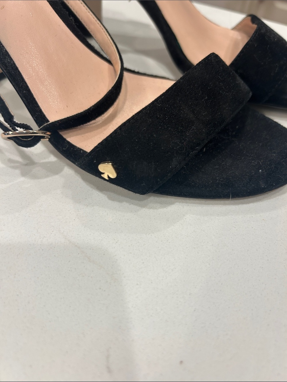 kate spade Black Suede Open-Toe Ankle Strap Heels - Picture 5 of 5